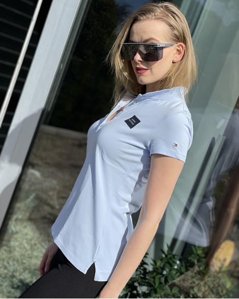 Polo triko dámské Tommy Hilfiger bledě modré